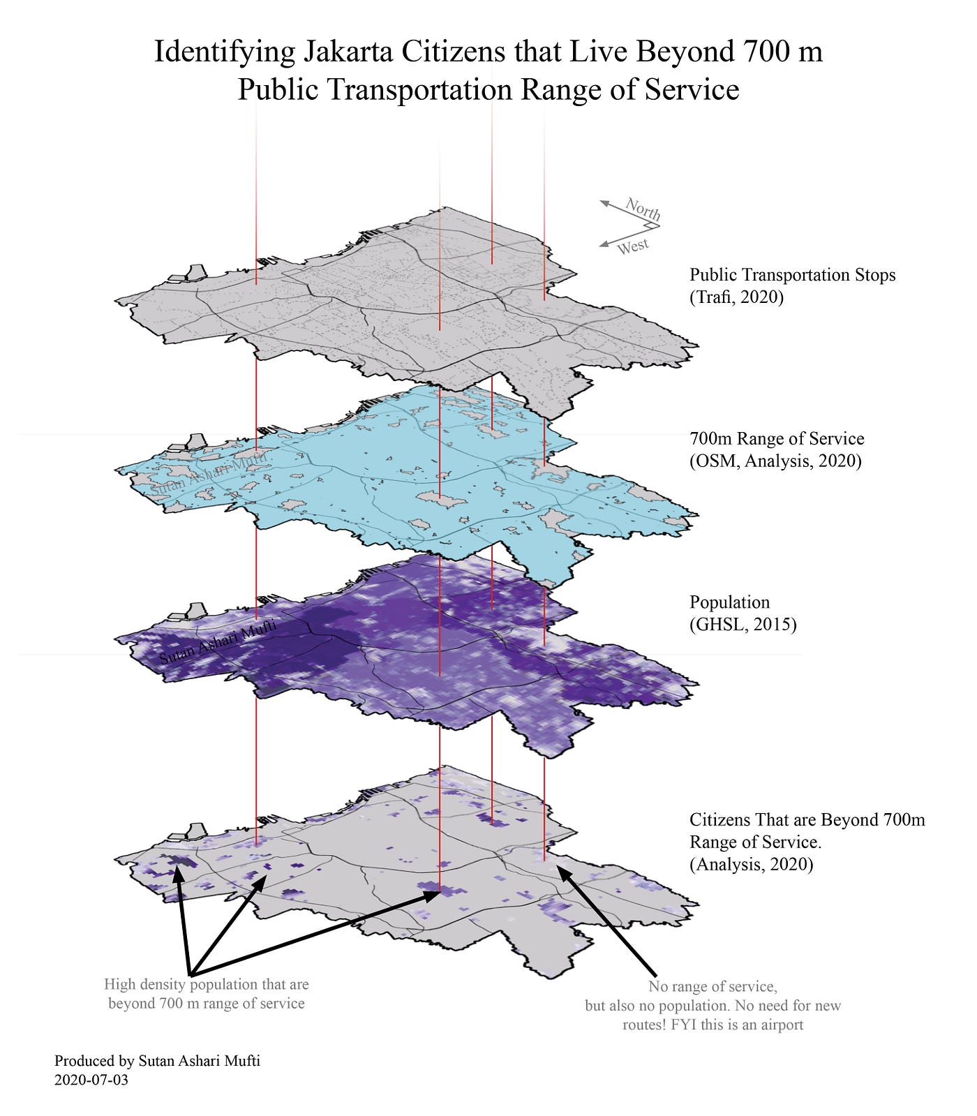 Public Transportation Range of Service: Identifying Underserved Citizens in Jakarta, Indonesia